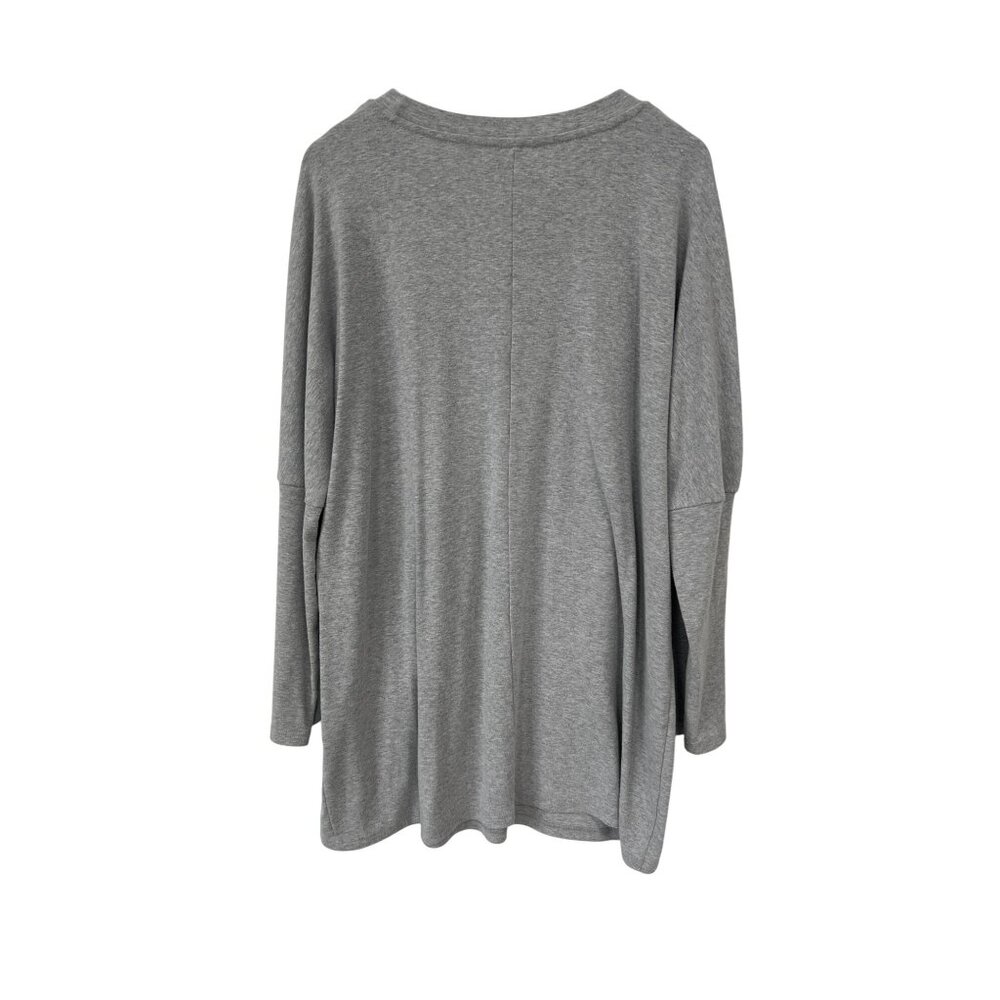 Dokotoo Long Sleeve Tunic Top Size XL Relaxed Fit Polyester Blend Heather Gray - Picture 3 of 8